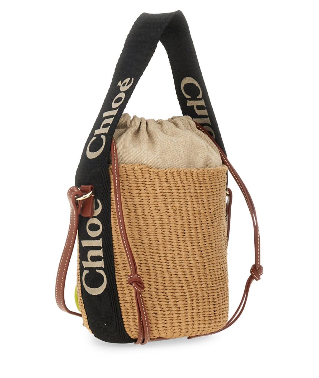 CHLOE Бежевая синтетическая сумка с короткими ручками, фото 3