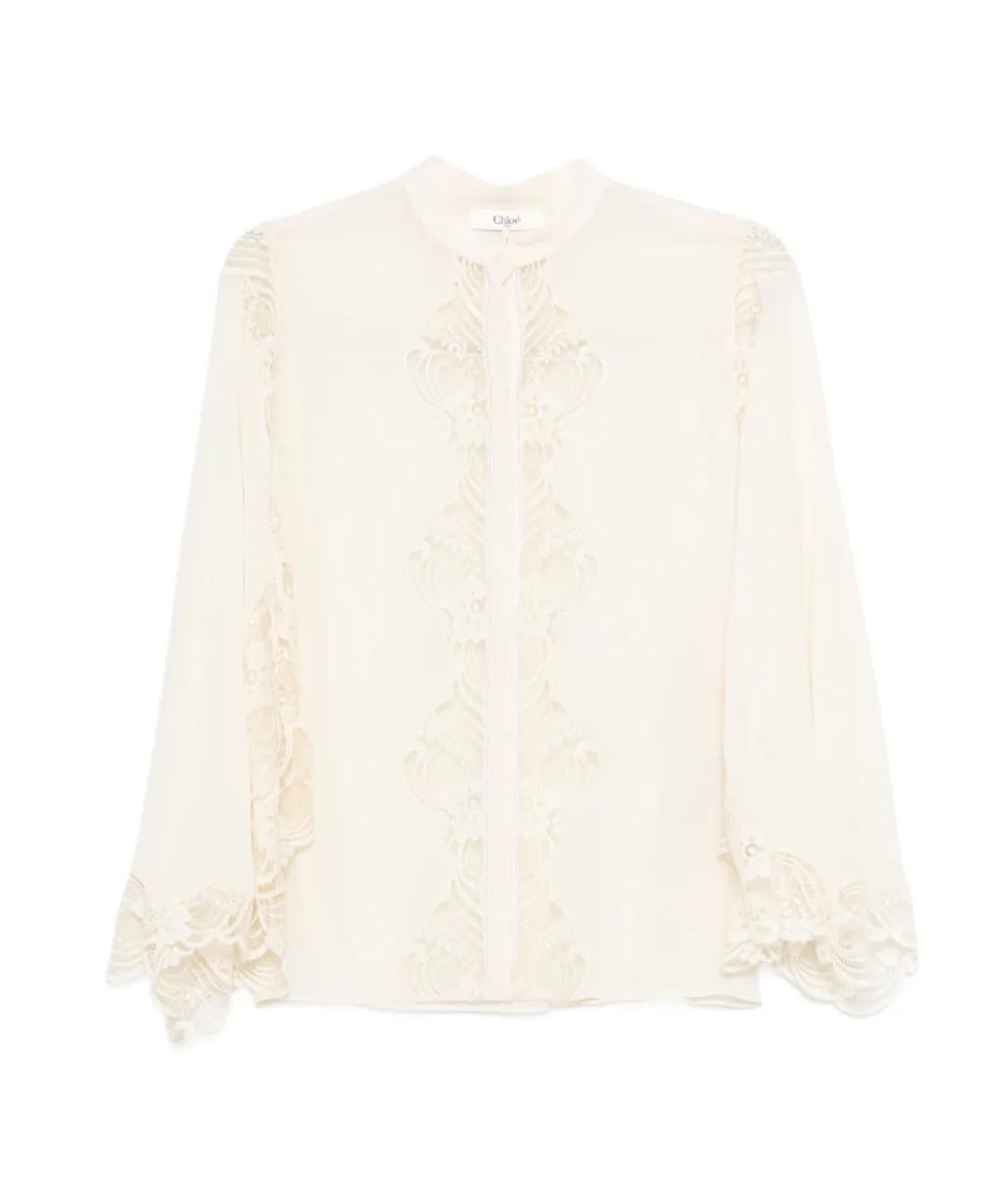 CHLOE Белая шелковая блузы, фото 1