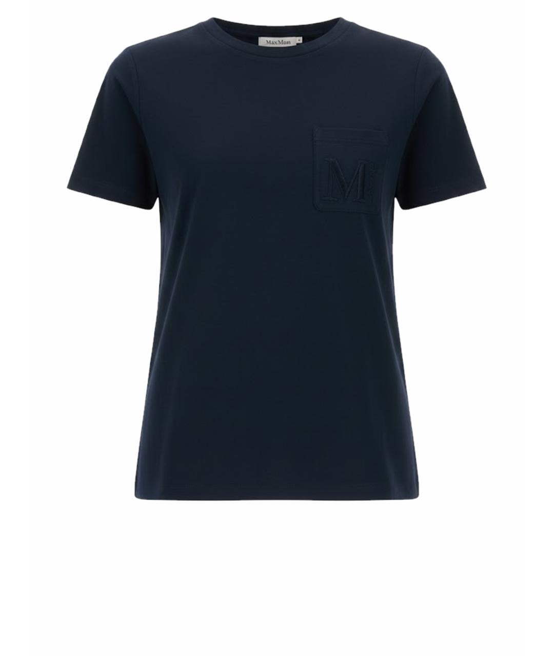 'S MAX MARA Синяя хлопковая футболка, фото 1