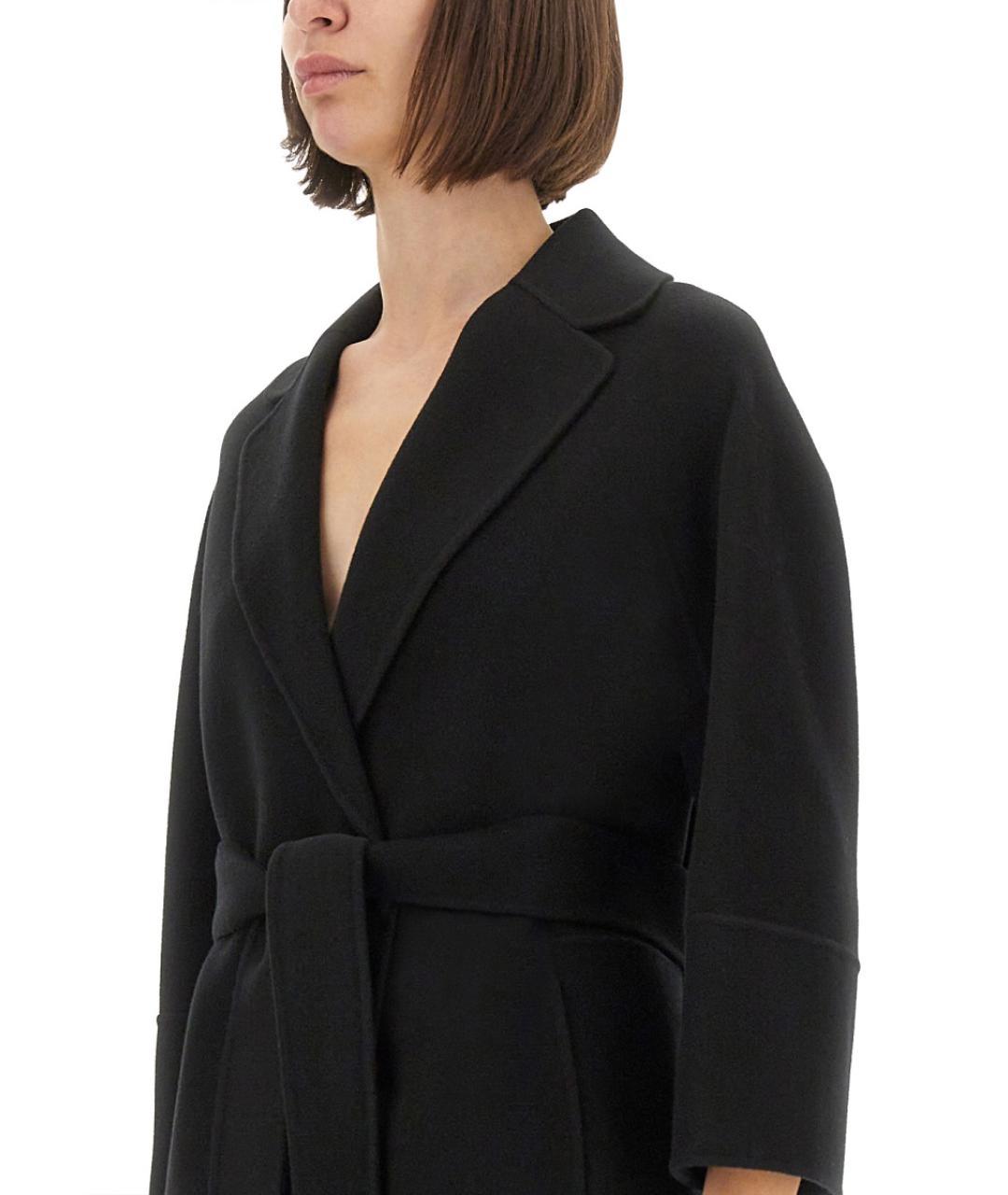 'S MAX MARA Черное шерстяное пальто, фото 4