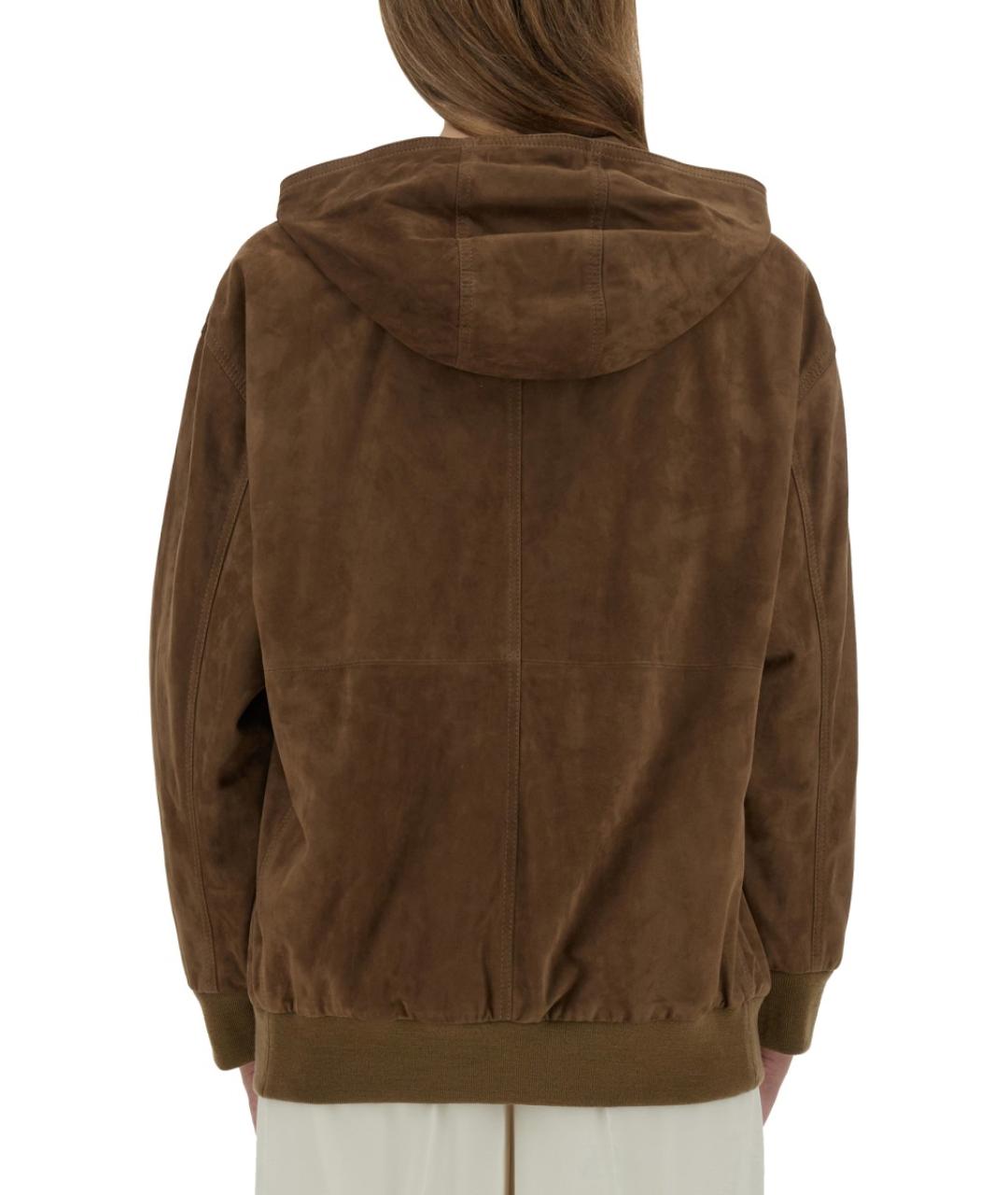 'S MAX MARA Коричневая кожаная куртка, фото 4