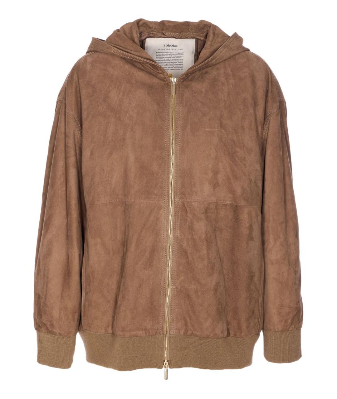 'S MAX MARA Коричневая кожаная куртка, фото 1