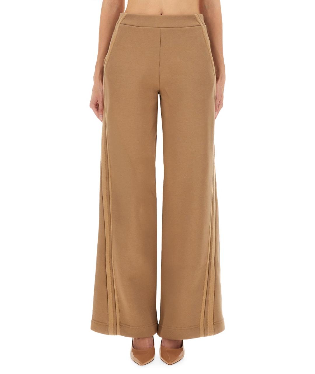 MAX MARA Бежевые хлопковые прямые брюки, фото 5