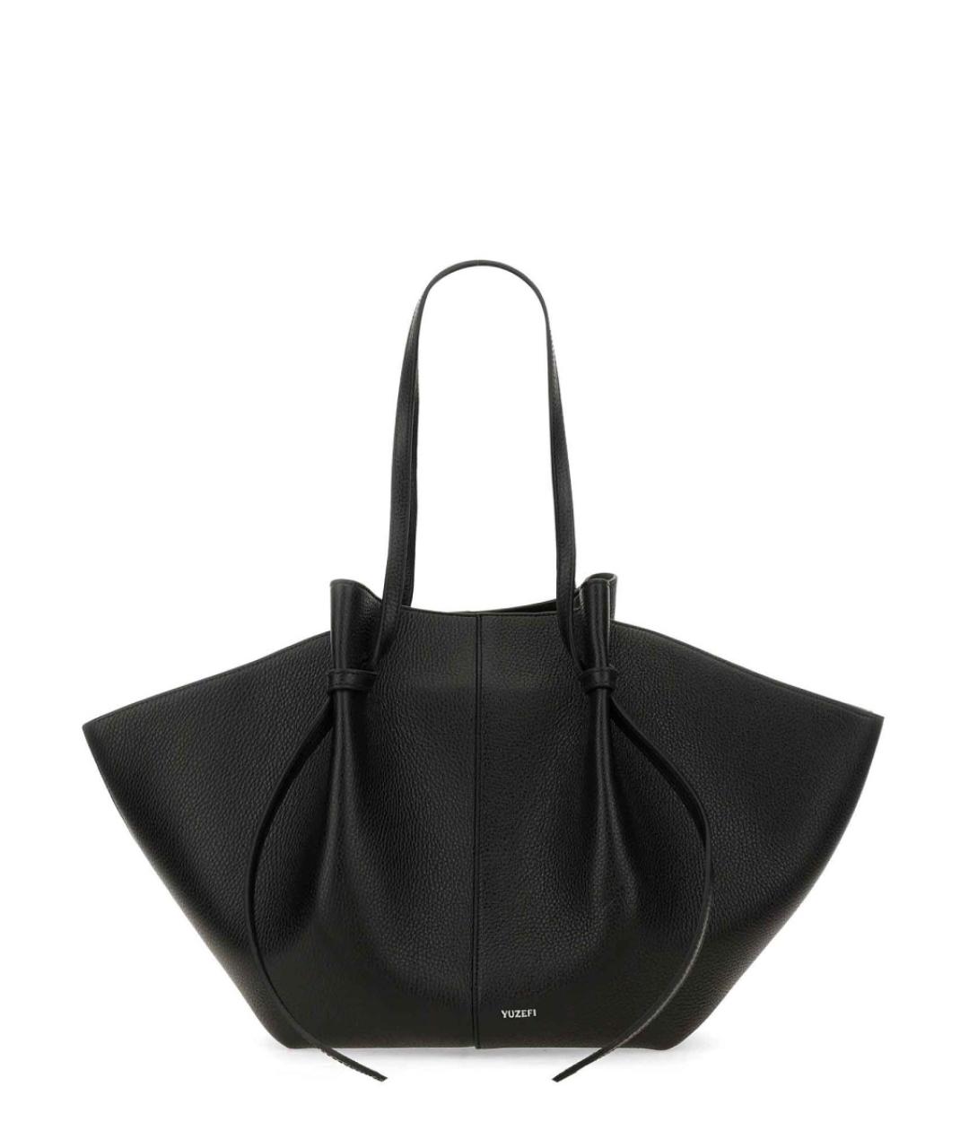 YUZEFI Черная кожаная сумка через плечо, фото 1