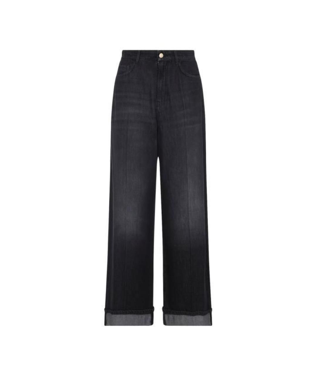 'S MAX MARA Черные хлопковые прямые брюки, фото 1