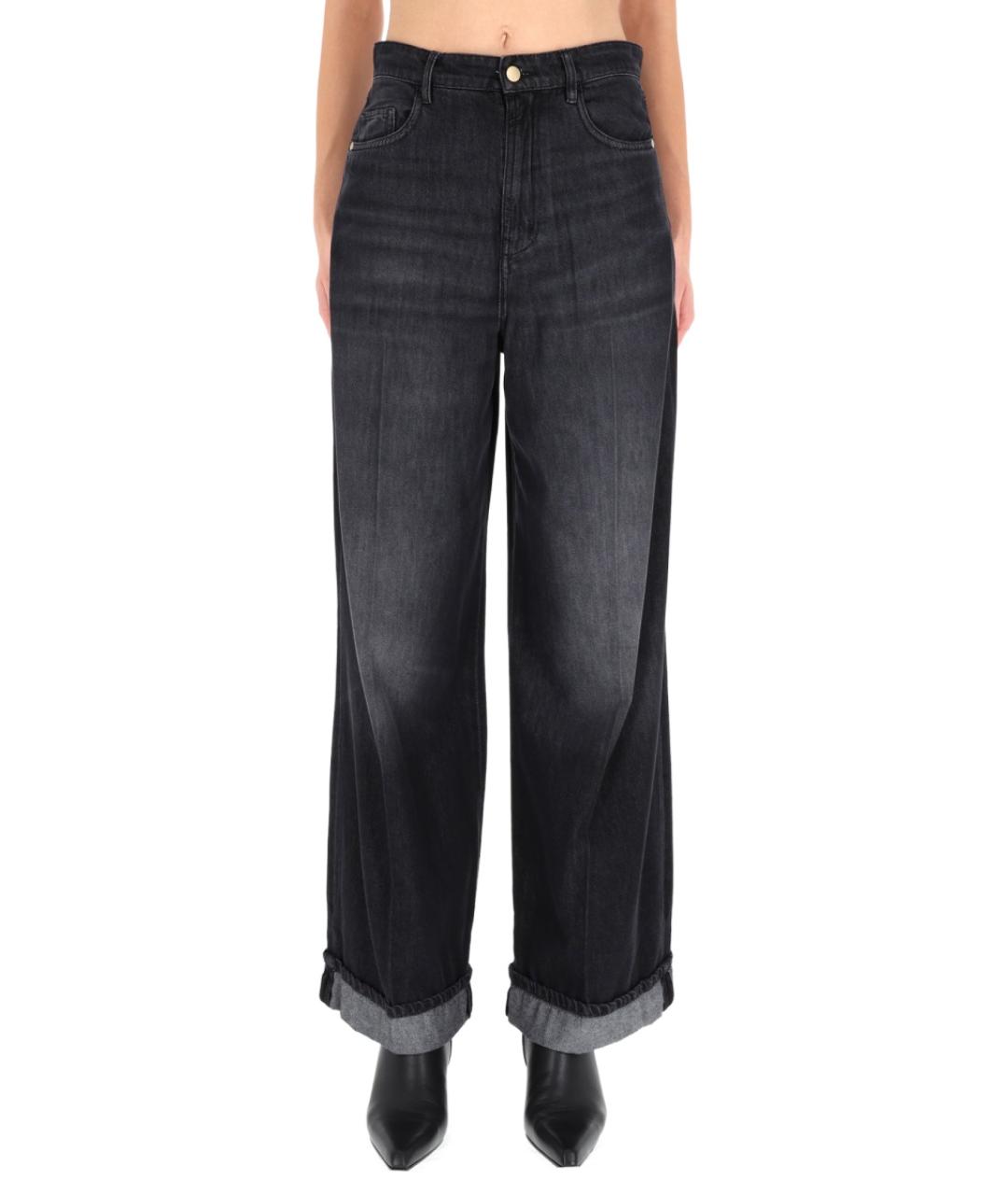 'S MAX MARA Черные хлопковые прямые брюки, фото 2