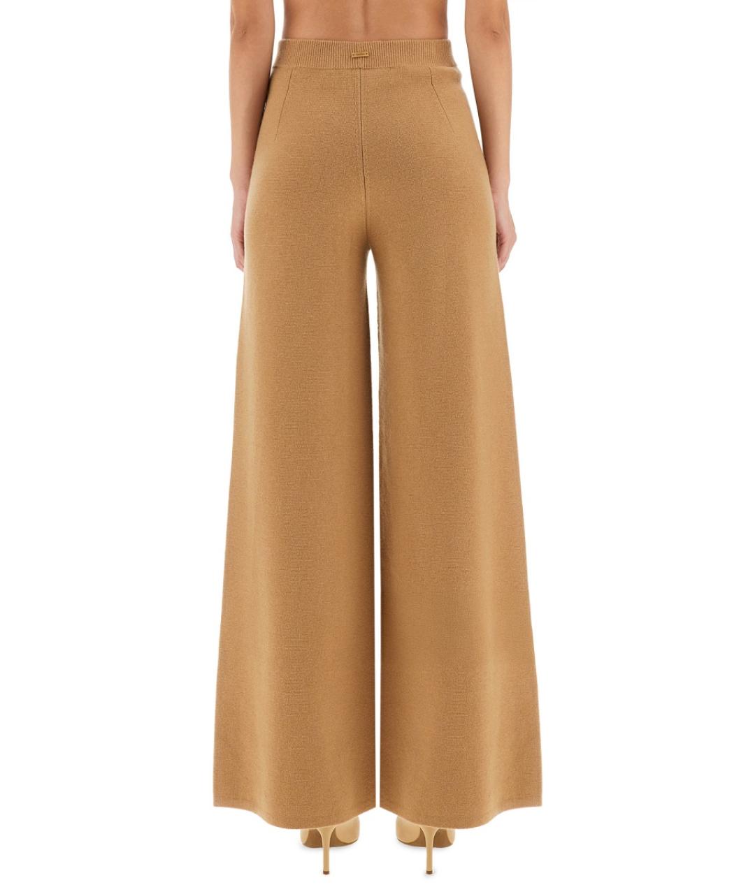 MAX MARA Бежевые шерстяные прямые брюки, фото 4