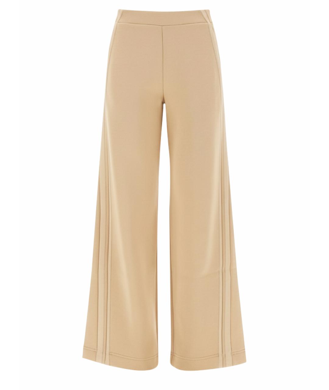 MAX MARA Бежевые хлопковые прямые брюки, фото 1