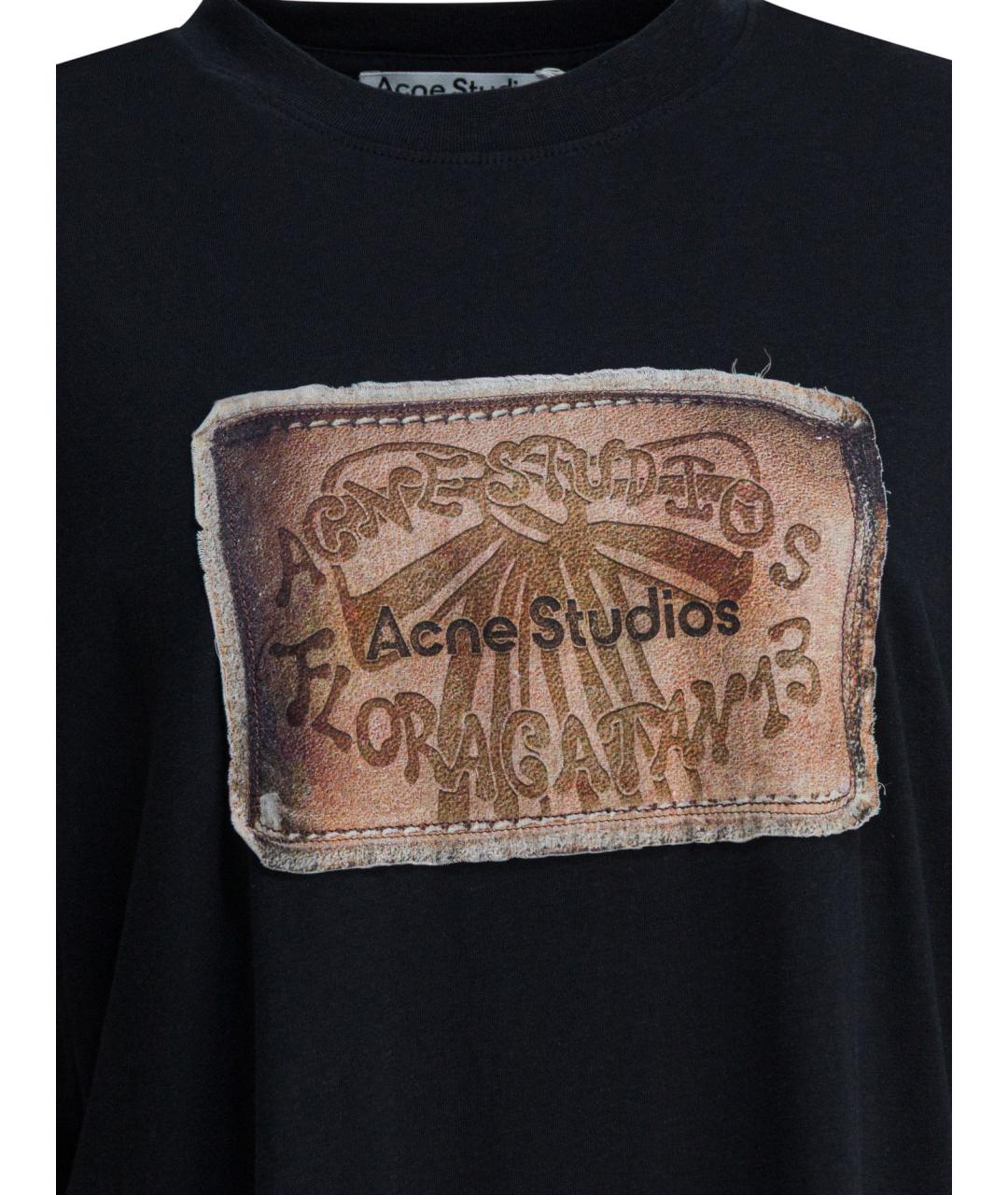 ACNE STUDIOS Черная хлопковая футболка, фото 3