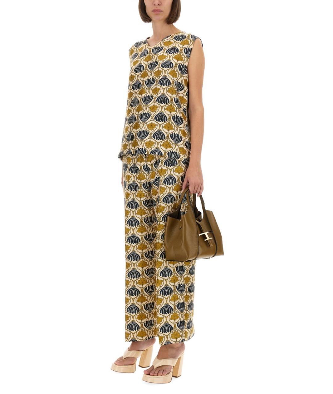 'S MAX MARA Мульти шелковые прямые брюки, фото 3