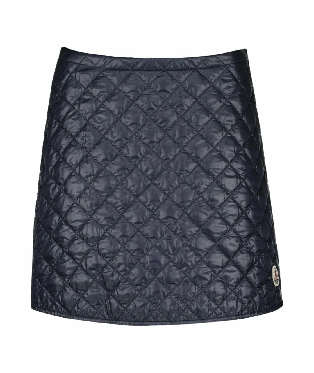 MONCLER Синяя полиамидовая юбка мини, фото 1