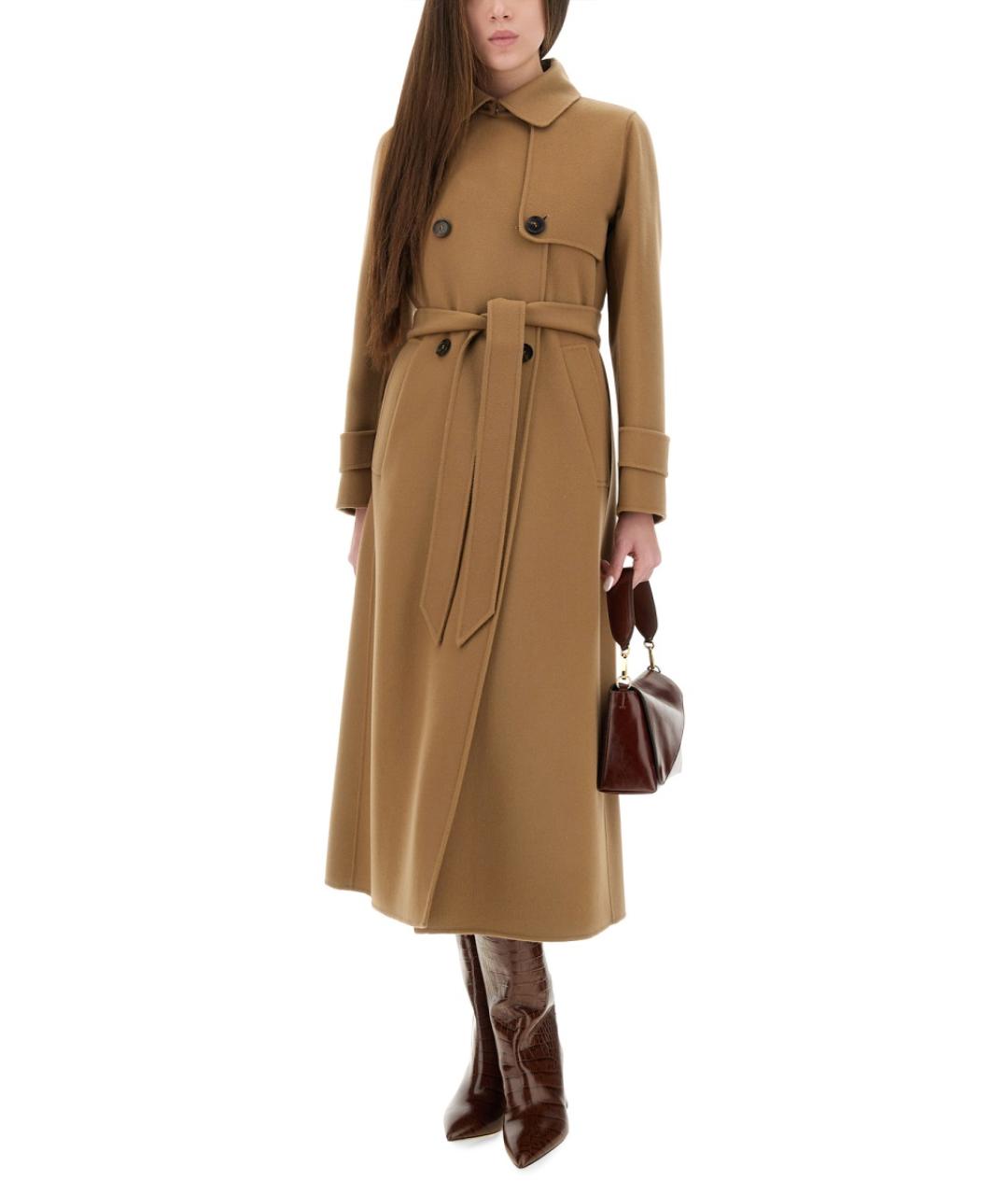 'S MAX MARA Бежевое шерстяное пальто, фото 3