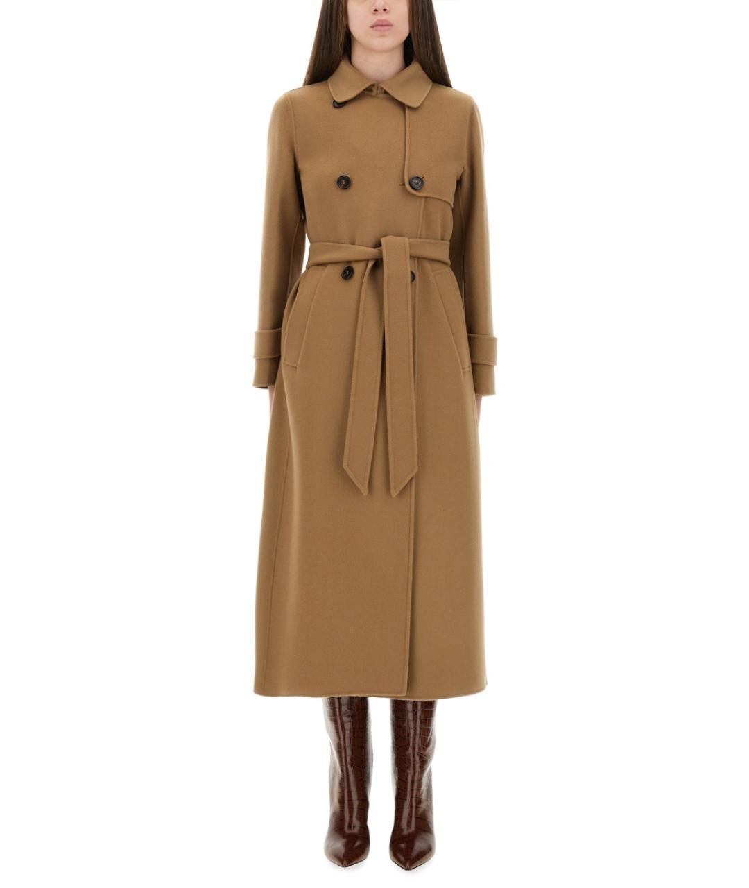 'S MAX MARA Бежевое шерстяное пальто, фото 2