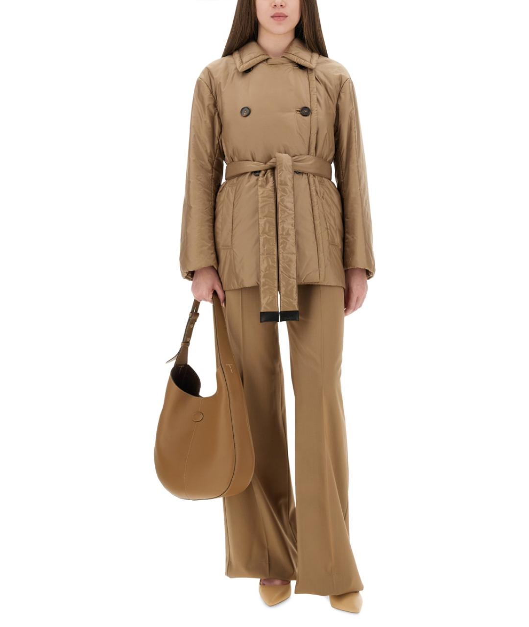 'S MAX MARA Бежевая полиэстеровая куртка, фото 3