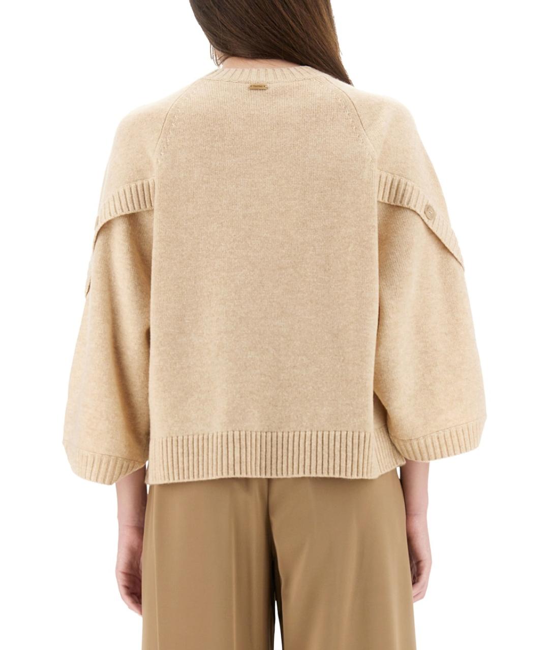 MAX MARA Бежевый шерстяной джемпер / свитер, фото 5