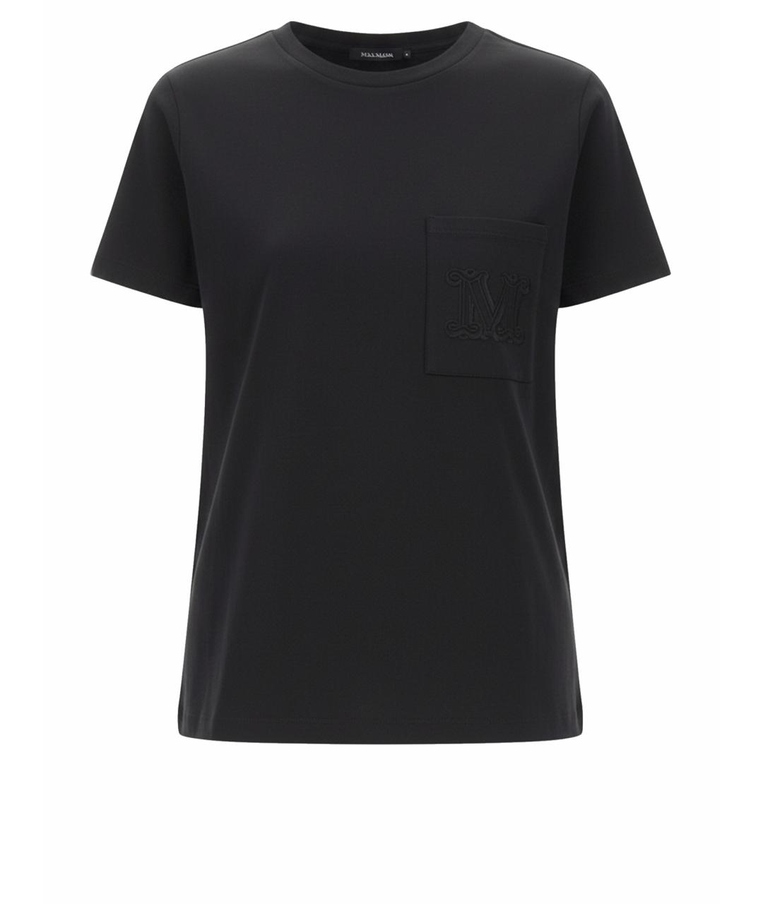 MAX MARA Черная хлопковая футболка, фото 1