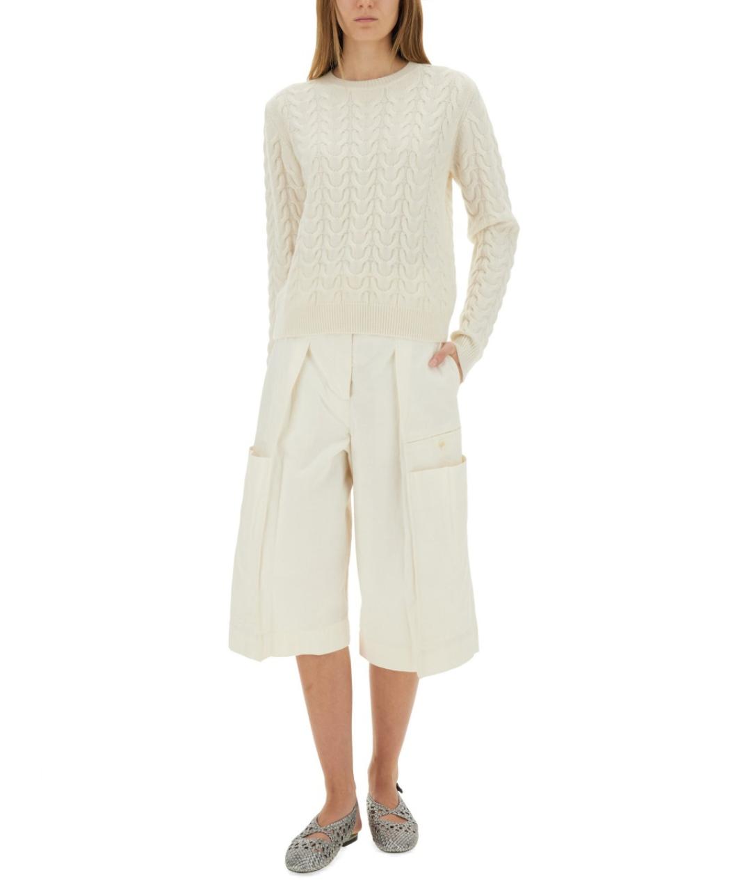 MAX MARA Белый кашемировый джемпер / свитер, фото 3