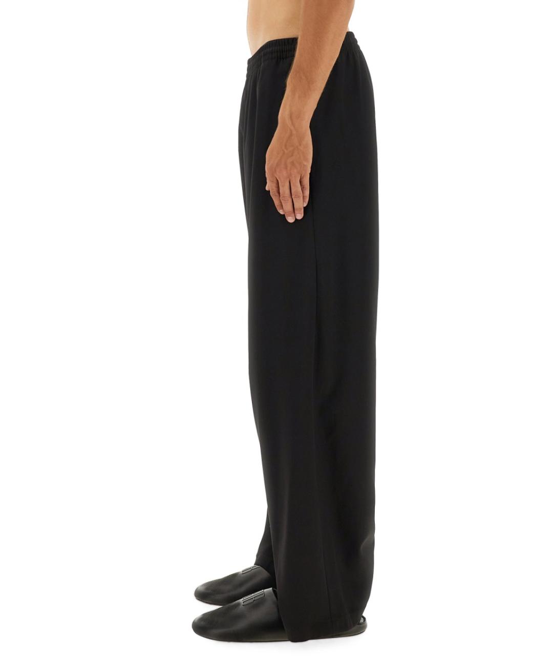 BALENCIAGA Черные шерстяные повседневные брюки, фото 3