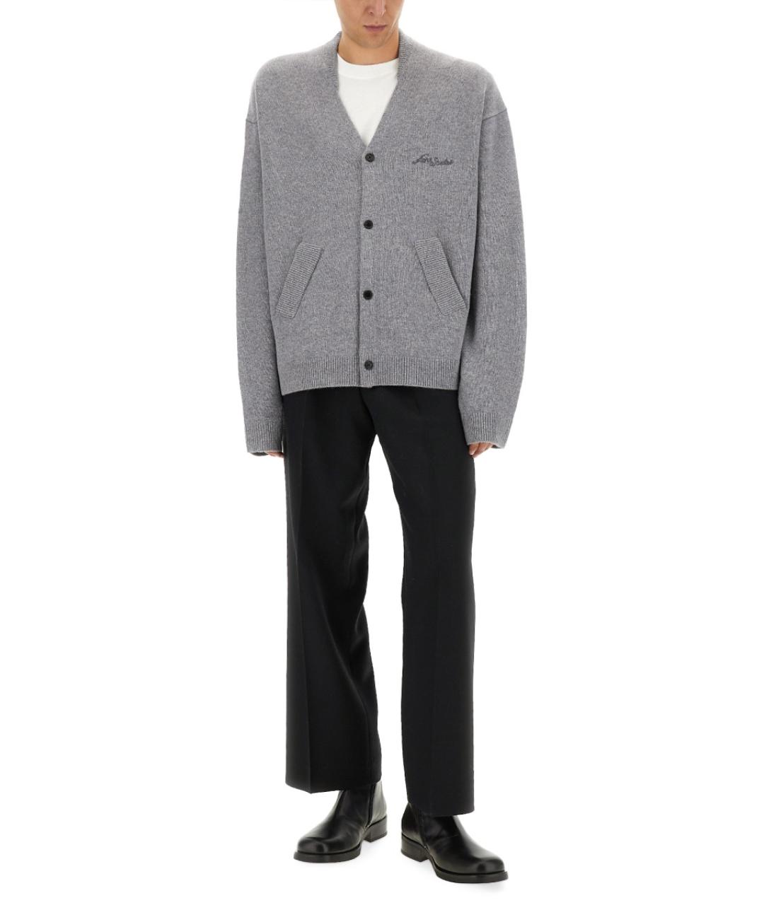 ACNE STUDIOS Серый шерстяной кардиган, фото 2