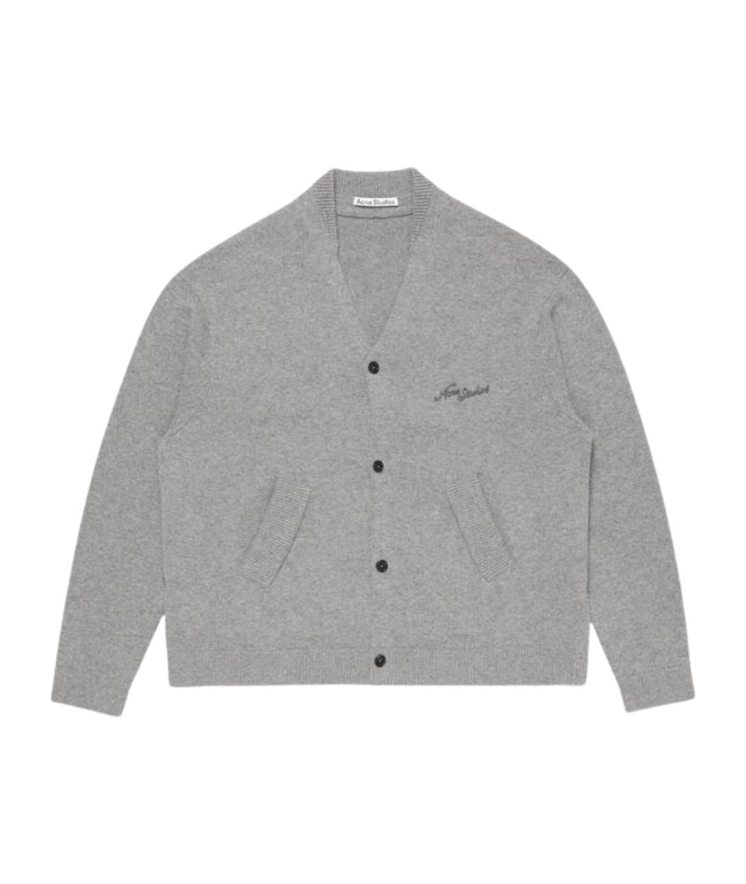 ACNE STUDIOS Серый шерстяной кардиган, фото 1