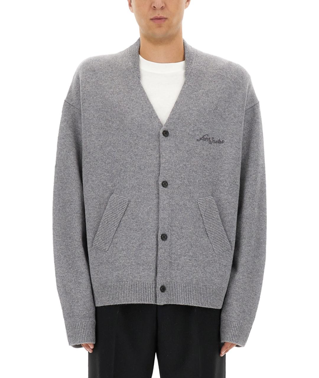 ACNE STUDIOS Серый шерстяной кардиган, фото 5