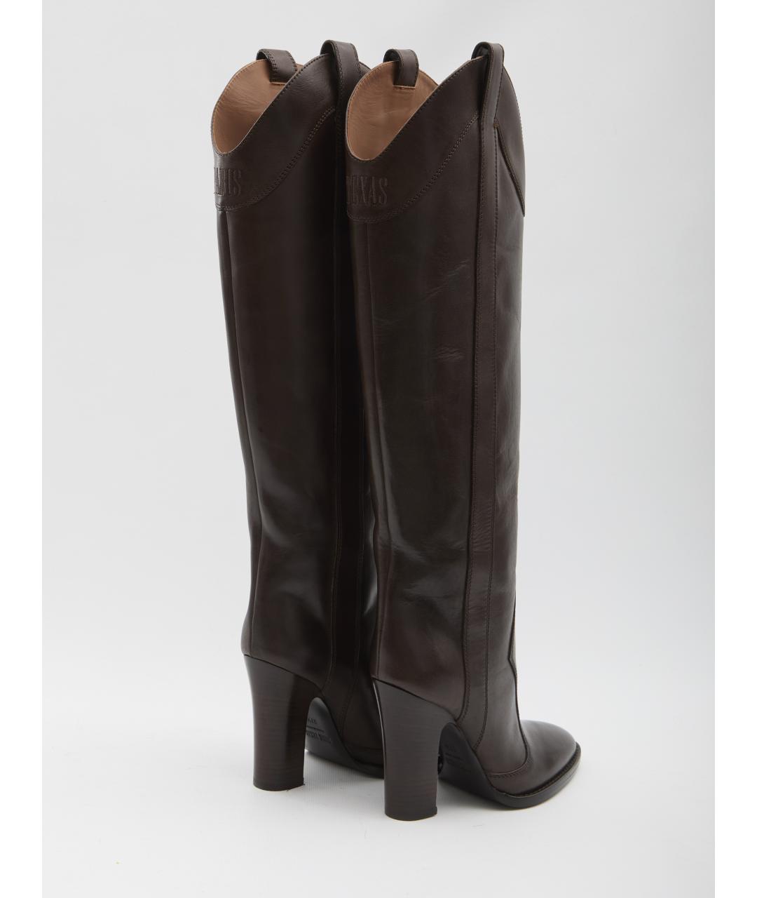 PARIS TEXAS Коричневые кожаные сапоги, фото 3