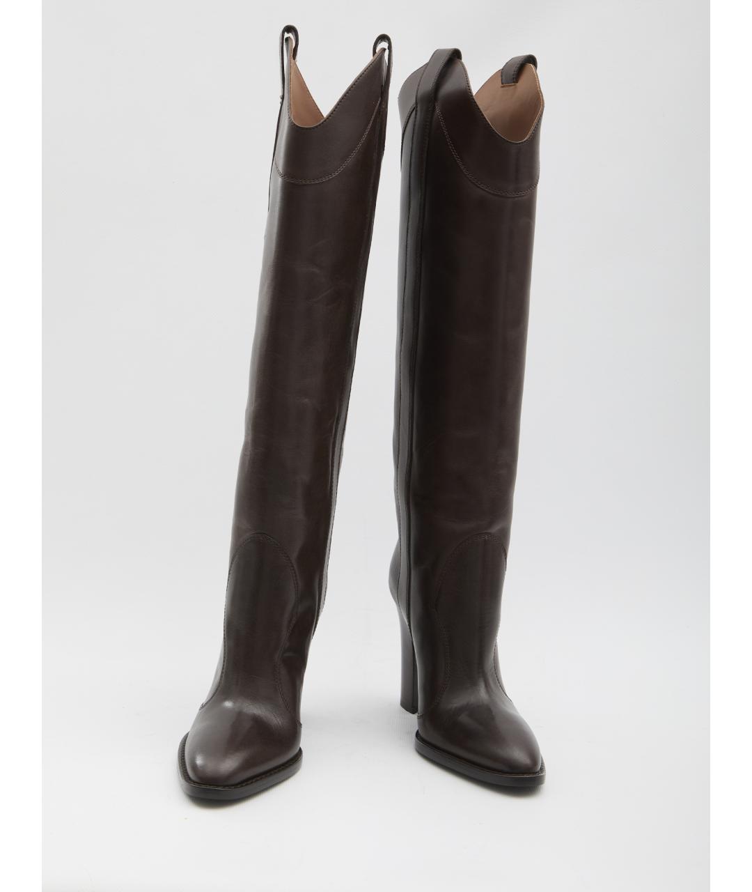 PARIS TEXAS Коричневые кожаные сапоги, фото 5