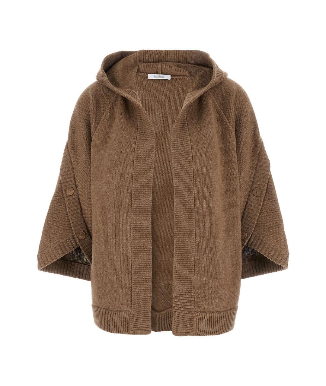 MAX MARA Коричневый шерстяной кардиган, фото 1