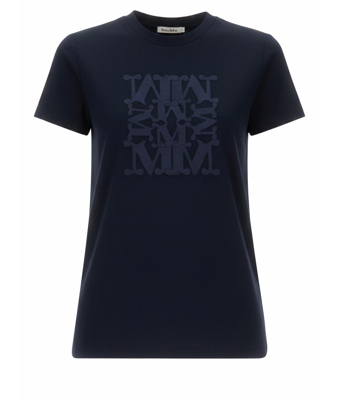 MAX MARA Синяя хлопковая футболка, фото 1