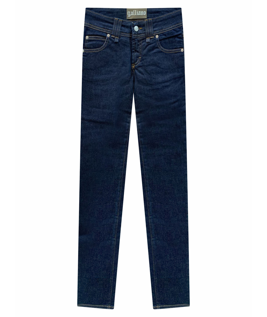 JOHN GALLIANO Темно-синие хлопко-эластановые прямые джинсы, фото 1