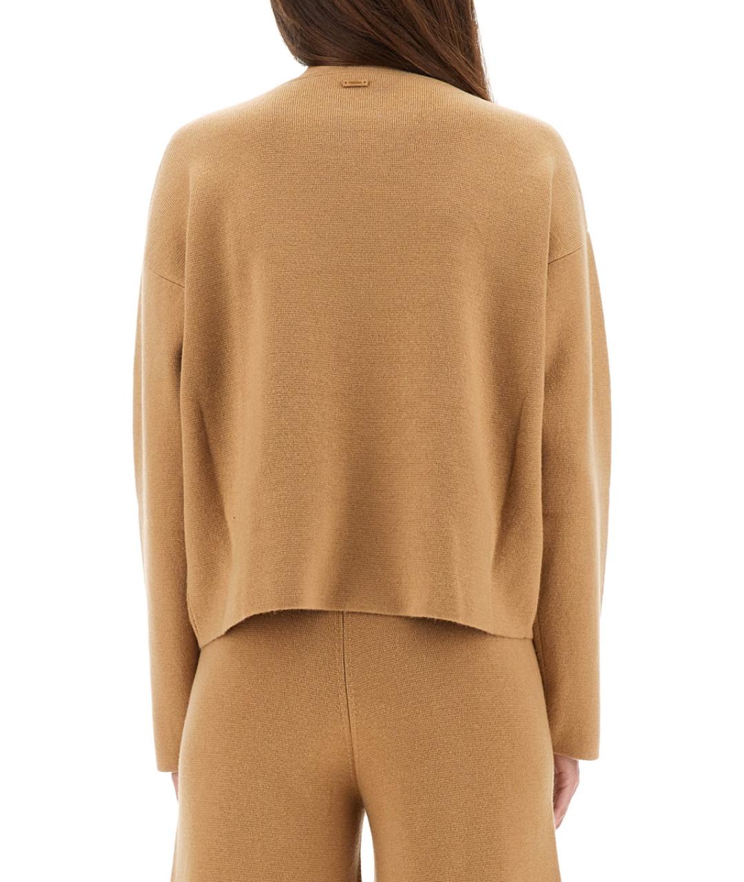 MAX MARA Бежевый шерстяной джемпер / свитер, фото 4