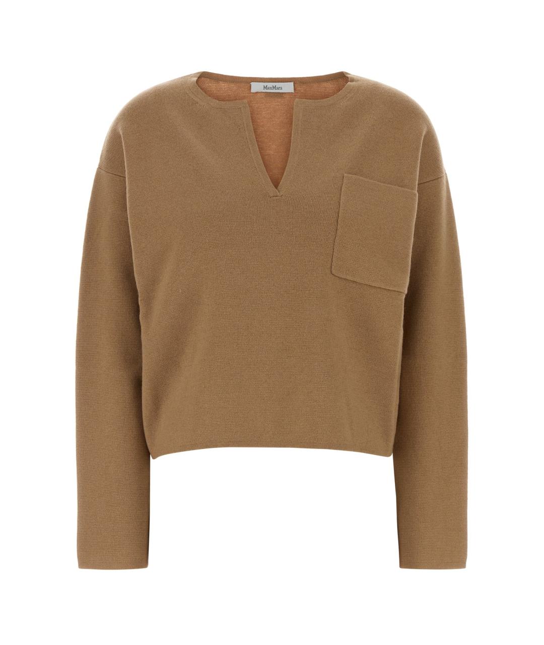 MAX MARA Бежевый шерстяной джемпер / свитер, фото 1