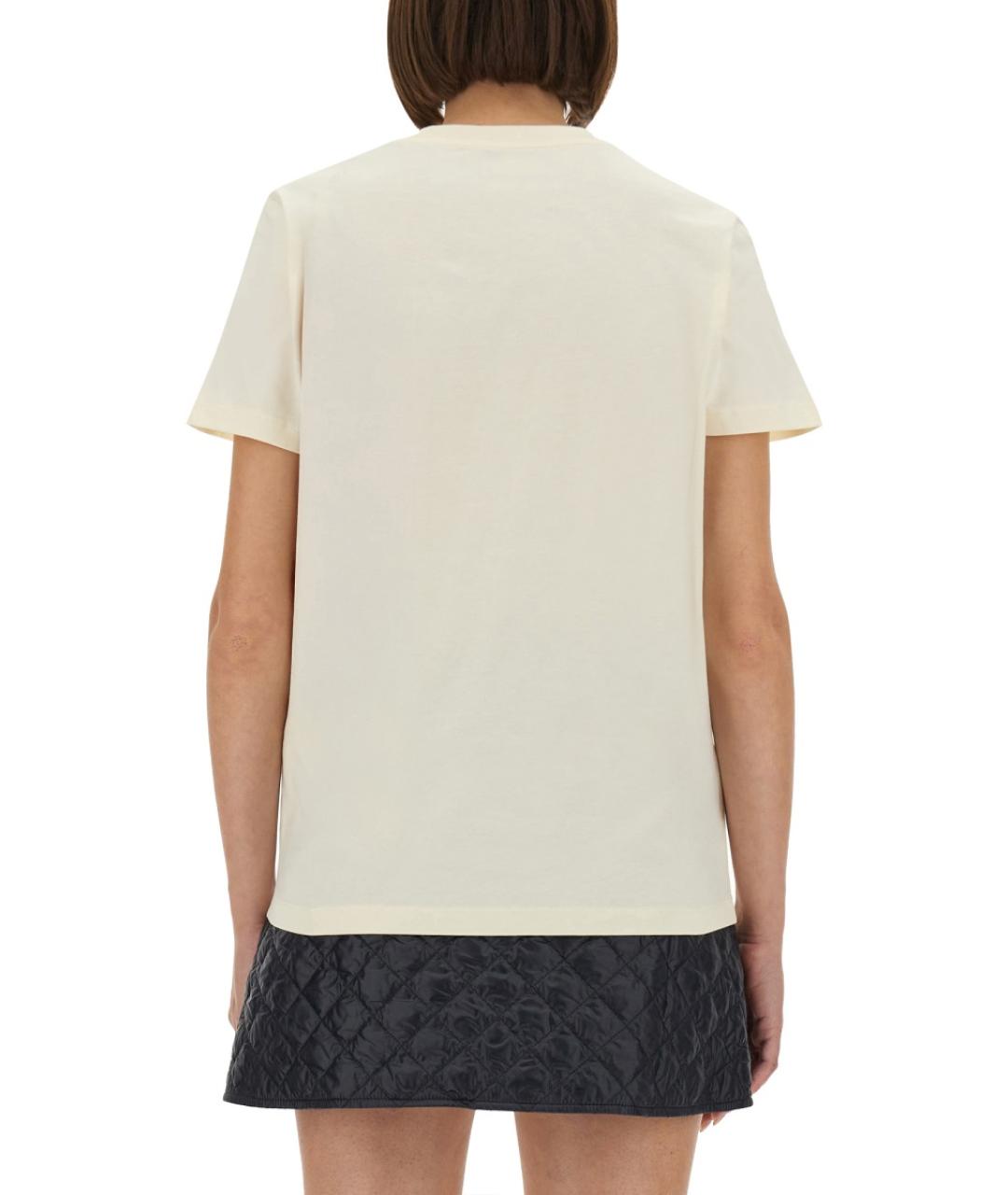 MONCLER Бежевая хлопковая футболка, фото 3