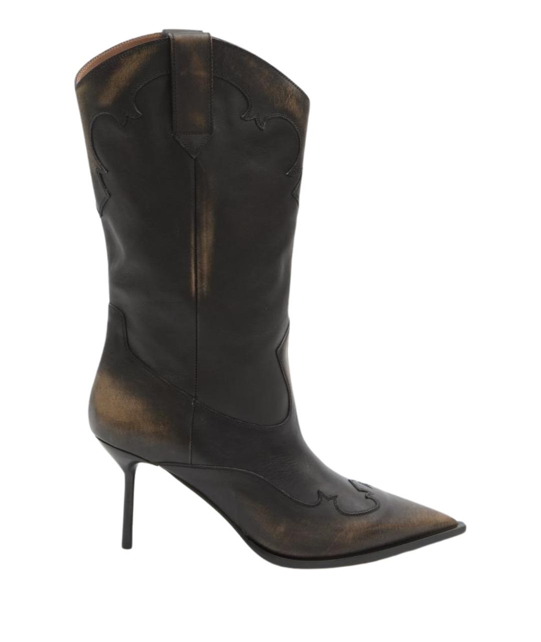 PARIS TEXAS Черные кожаные сапоги, фото 1