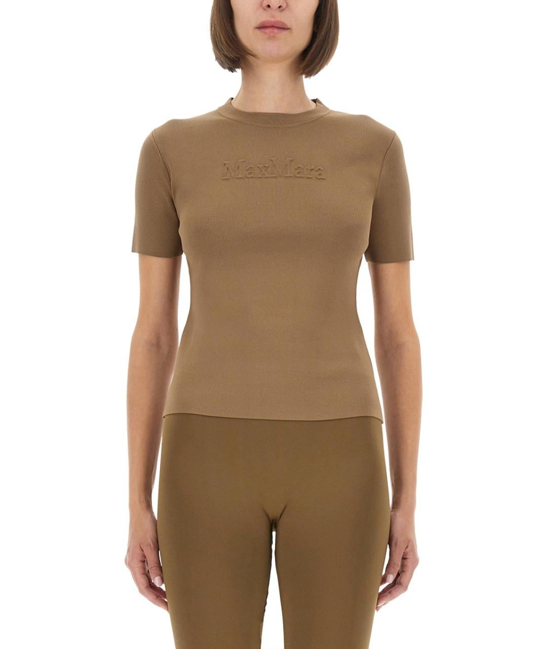 MAX MARA Бежевая футболка, фото 5