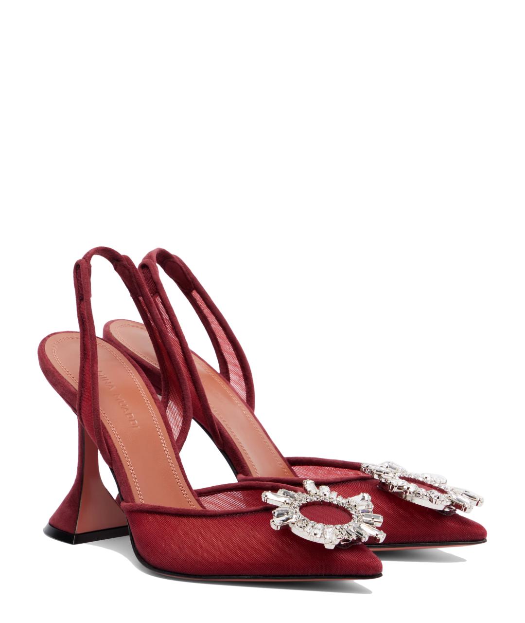 Amina Muaddi Красные туфли, фото 2