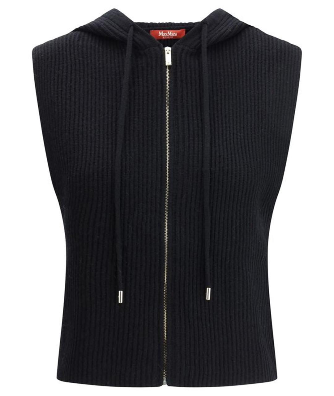MAX MARA STUDIO Черная шерстяная жилетка, фото 1