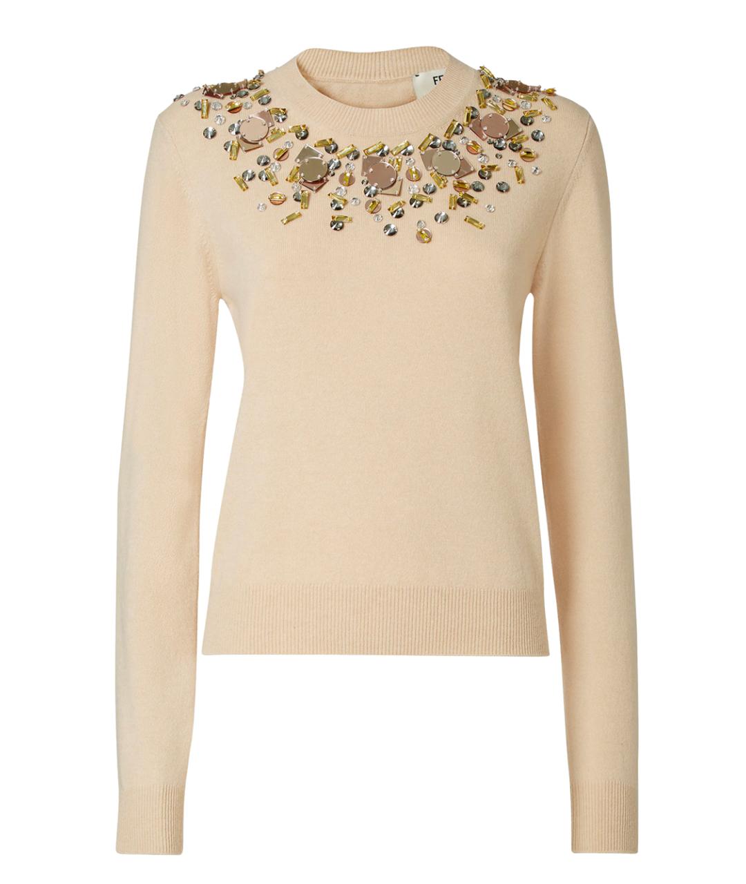 FENDI Бежевый шерстяной джемпер / свитер, фото 1