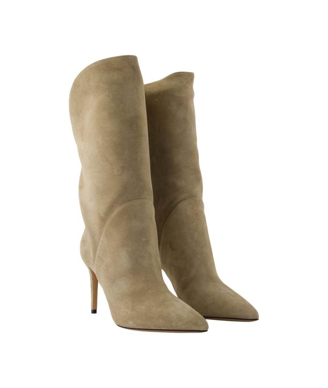 PARIS TEXAS Бежевые замшевые сапоги, фото 2