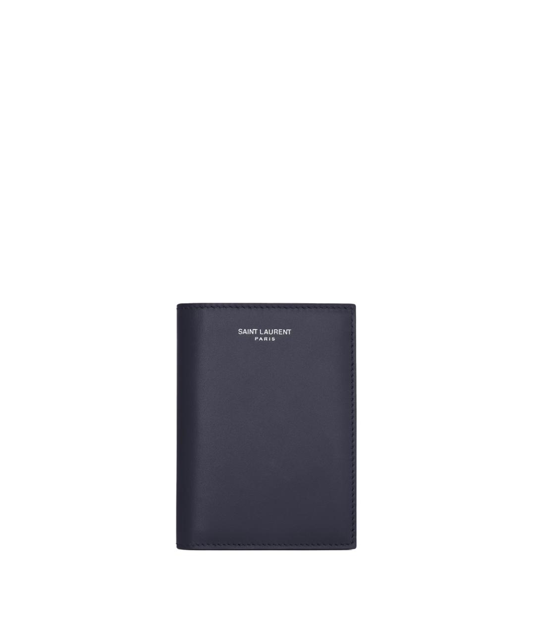 SAINT LAURENT Синий кожаный кошелек, фото 1