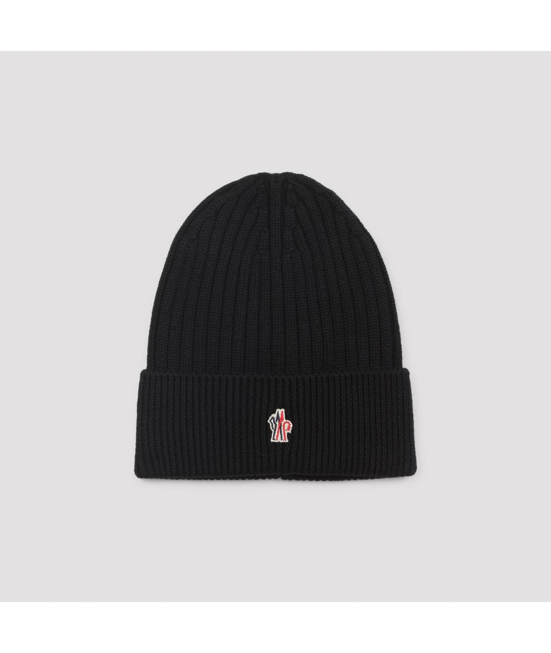 MONCLER Черная шерстяная шапка, фото 6