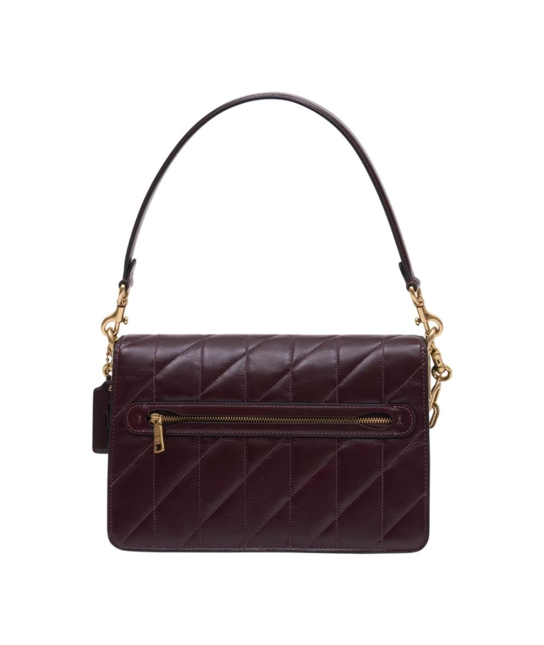 COACH Бордовая кожаная сумка через плечо, фото 3