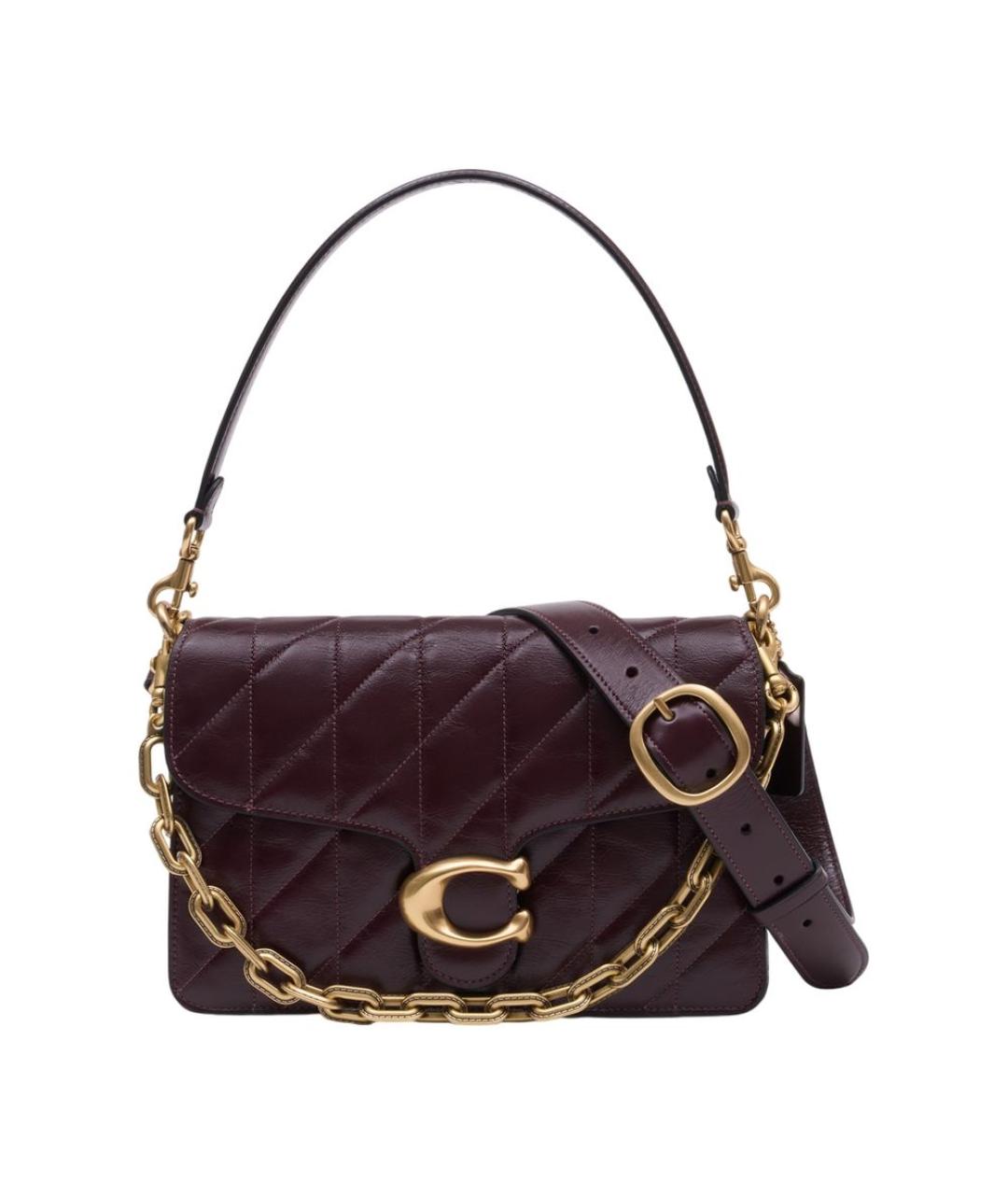 COACH Бордовая кожаная сумка через плечо, фото 1