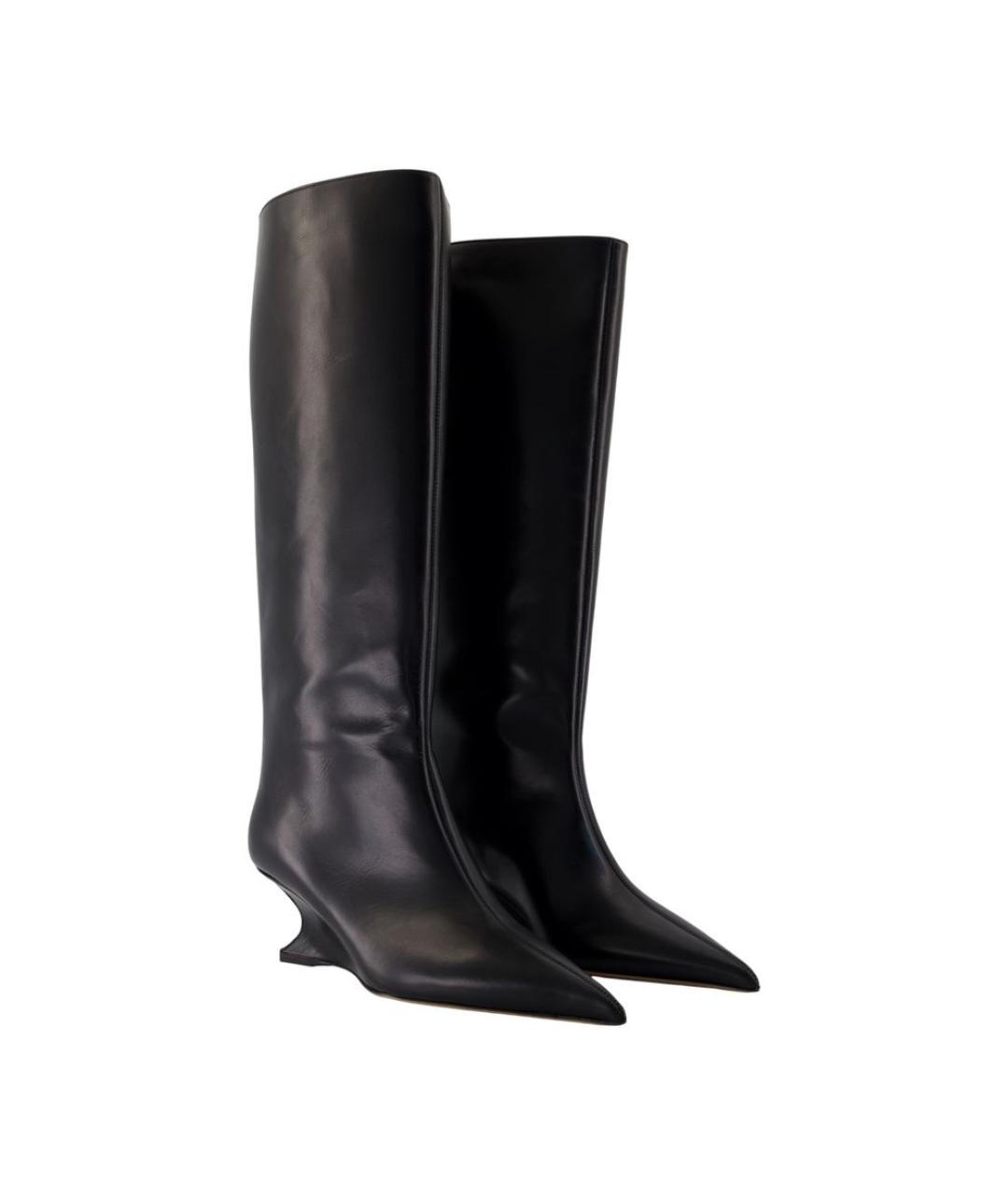 PARIS TEXAS Черные кожаные сапоги, фото 2