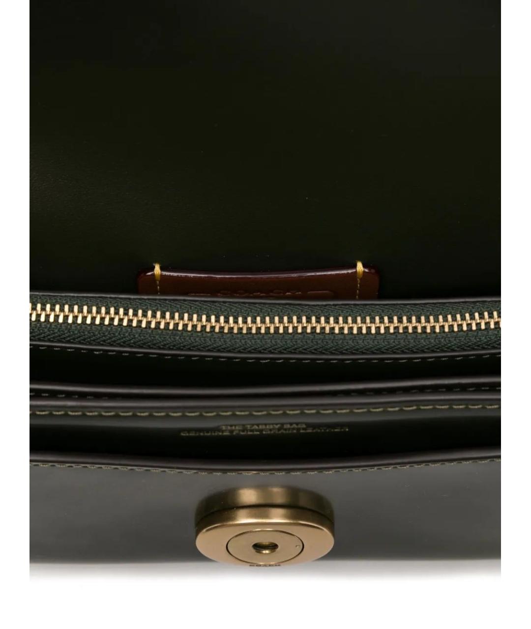 COACH Зеленая кожаная сумка через плечо, фото 5