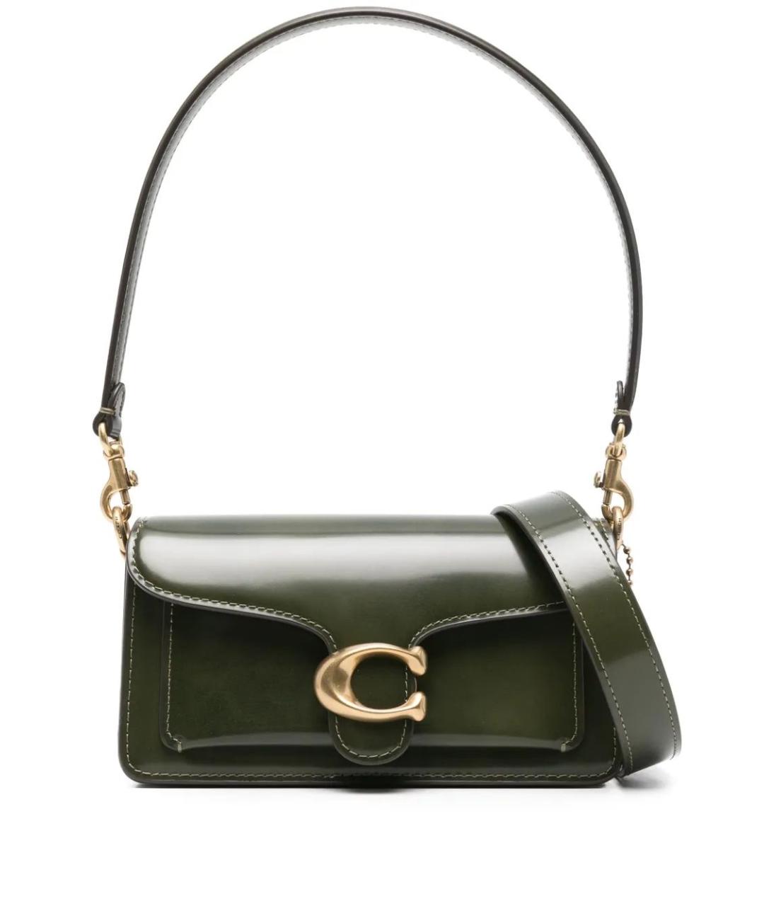 COACH Зеленая кожаная сумка через плечо, фото 1