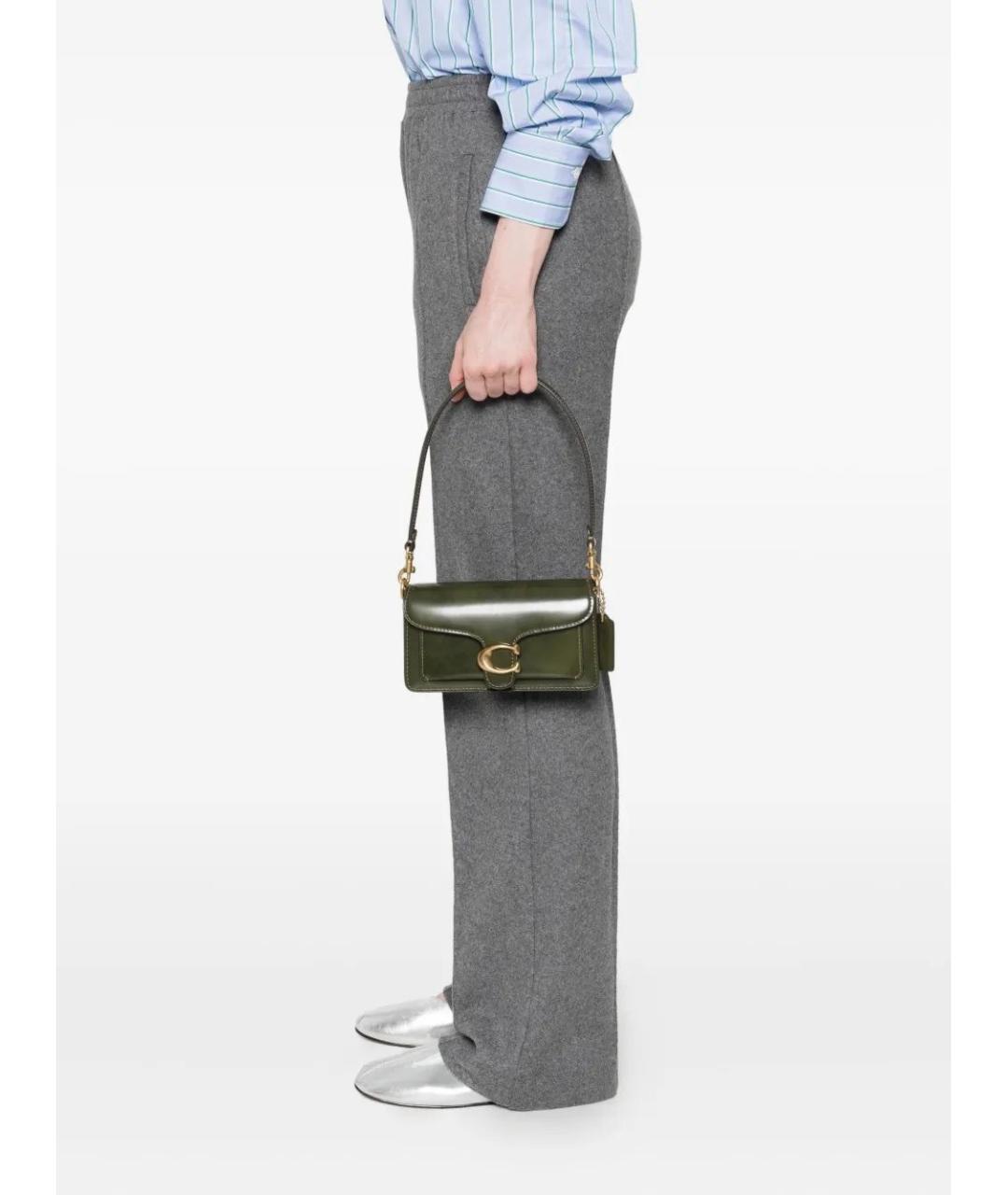 COACH Зеленая кожаная сумка через плечо, фото 2