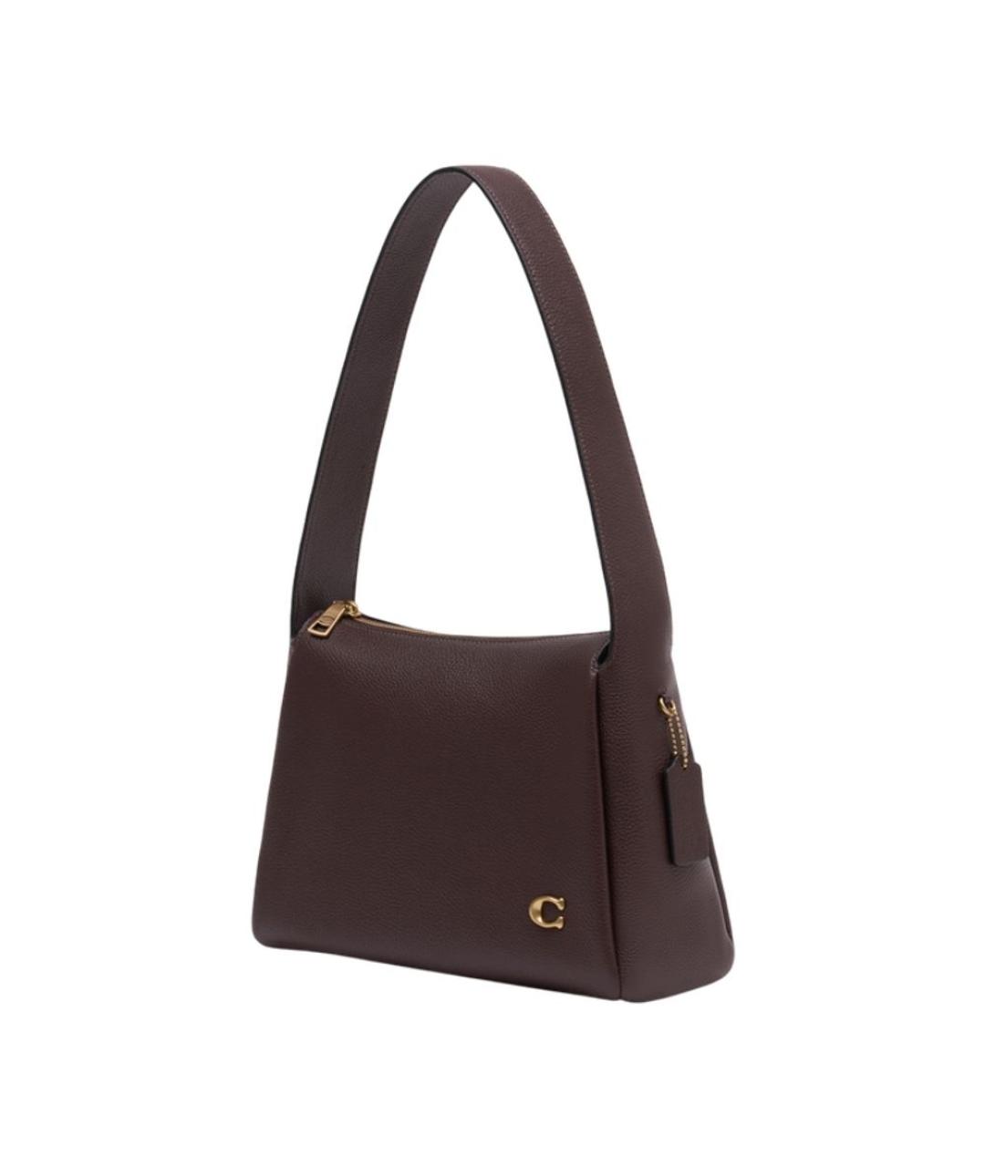 COACH Коричневая кожаная сумка через плечо, фото 2