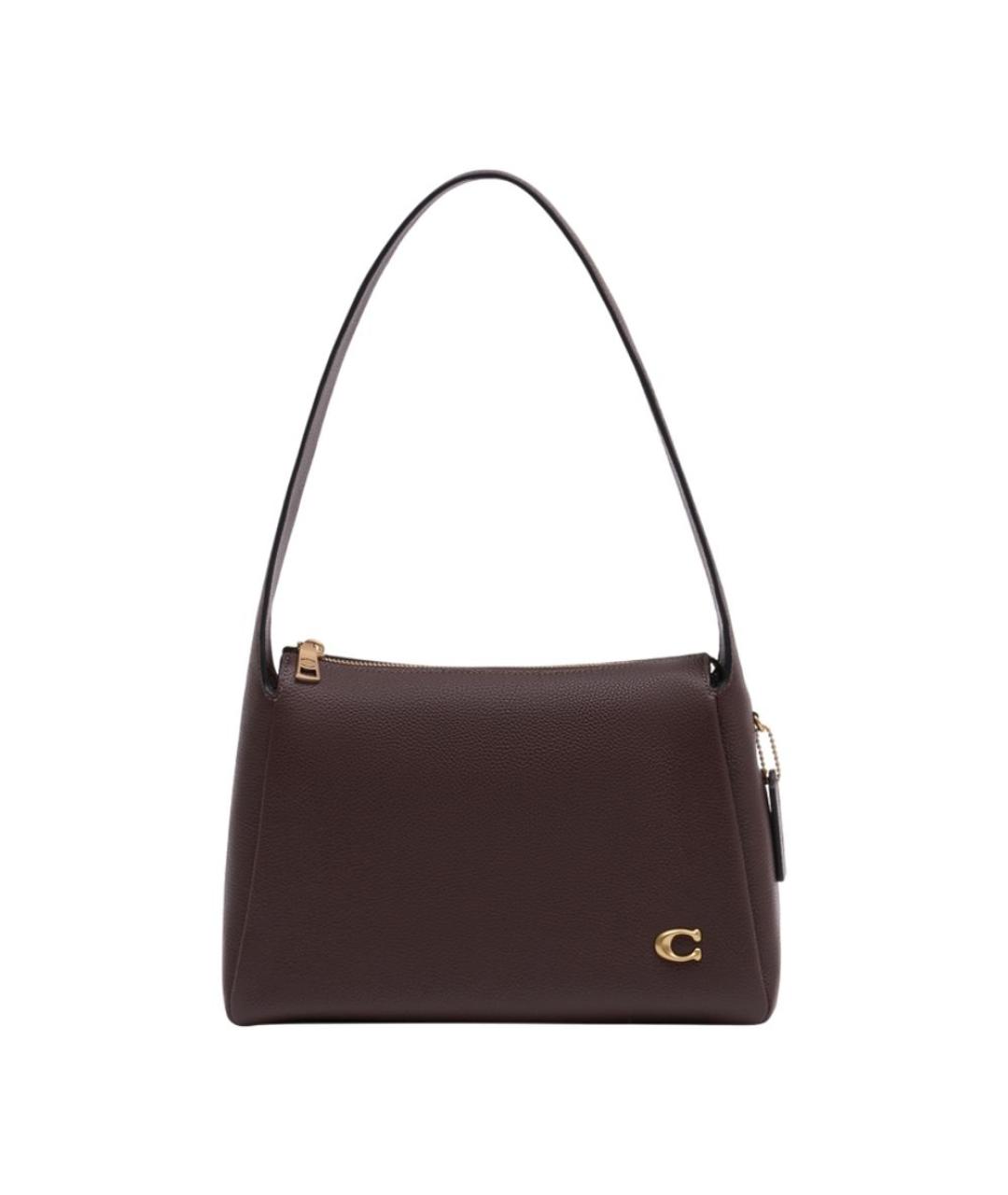 COACH Коричневая кожаная сумка через плечо, фото 1