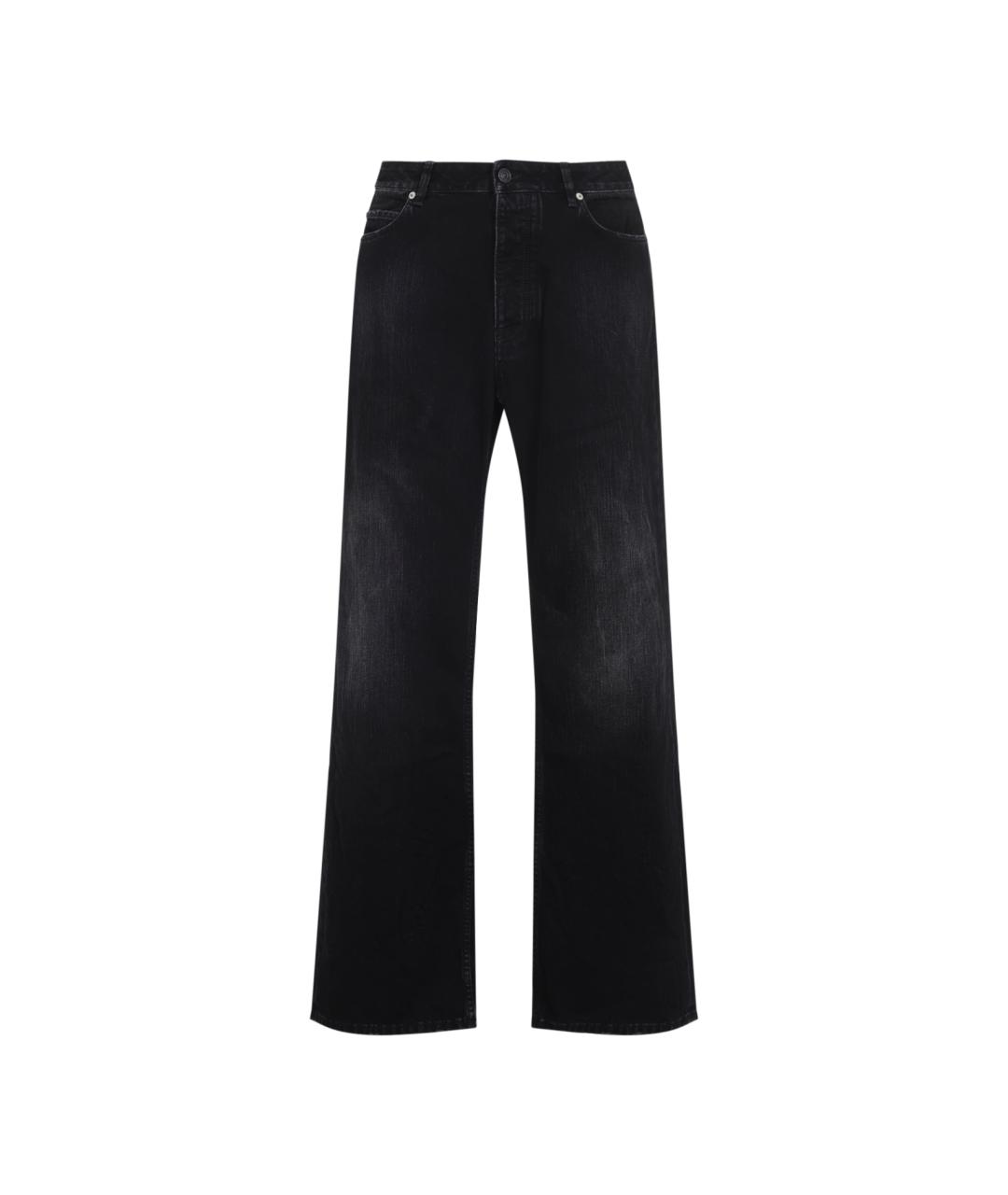 BALENCIAGA Черные хлопковые прямые джинсы, фото 1